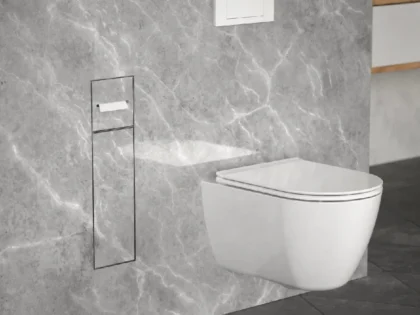 C.بوكس مناديل مخفي للحائط Built-in من الاستانلس ستيل 304 | مقاس 21×15.2 سم